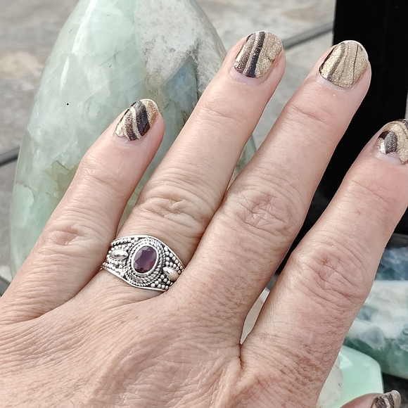 Natural Ruby .925 Sterling Silver Ring, size 7.5 - Picture 10 of 10